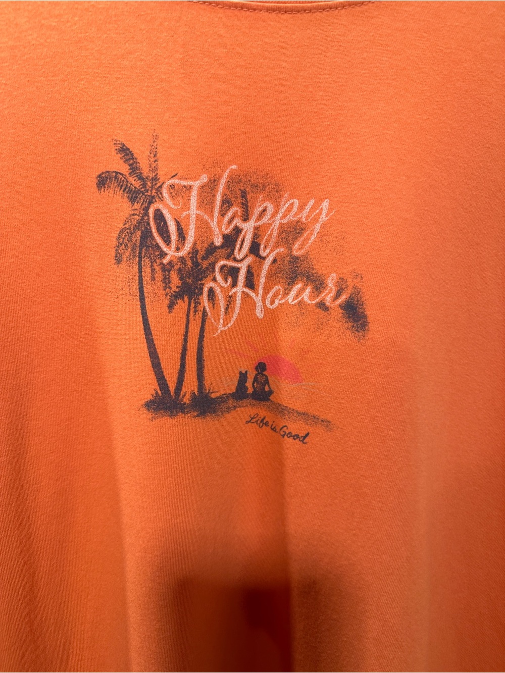 Life Is Good Orange Short-Sleeve 'Happy Place' Palm Graphic Tee XXL - Picture 3 of 7